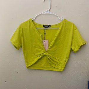 Missguided lime green top